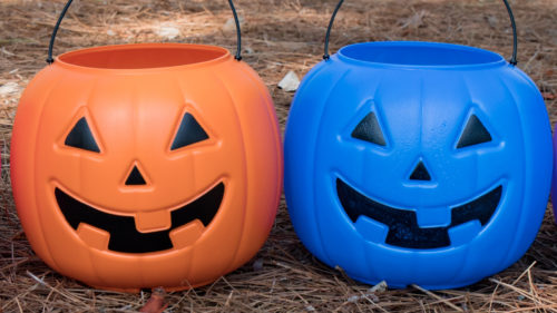 blue buckets, halloween, autism, trick or treat, trick-or-treaters, autism
