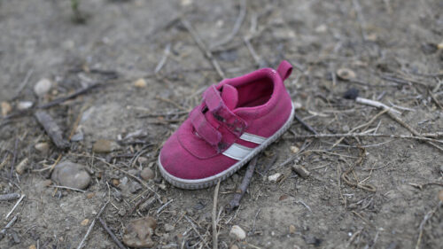 migrant child's shoe