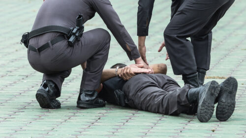 Police arresting a person