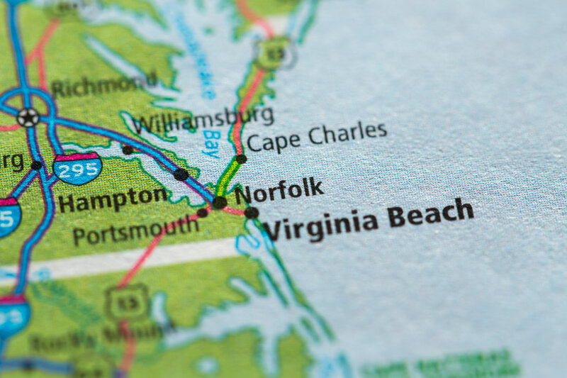 Virginia Beach, VA map