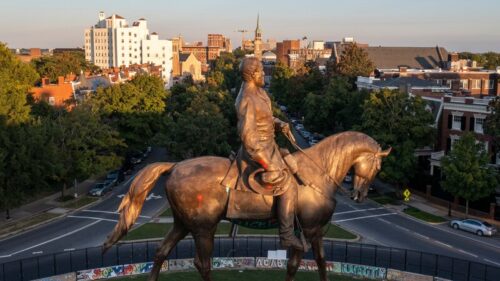 The statue of Confederate General Robert E. Lee