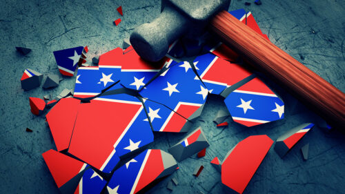 broken Confederate flag